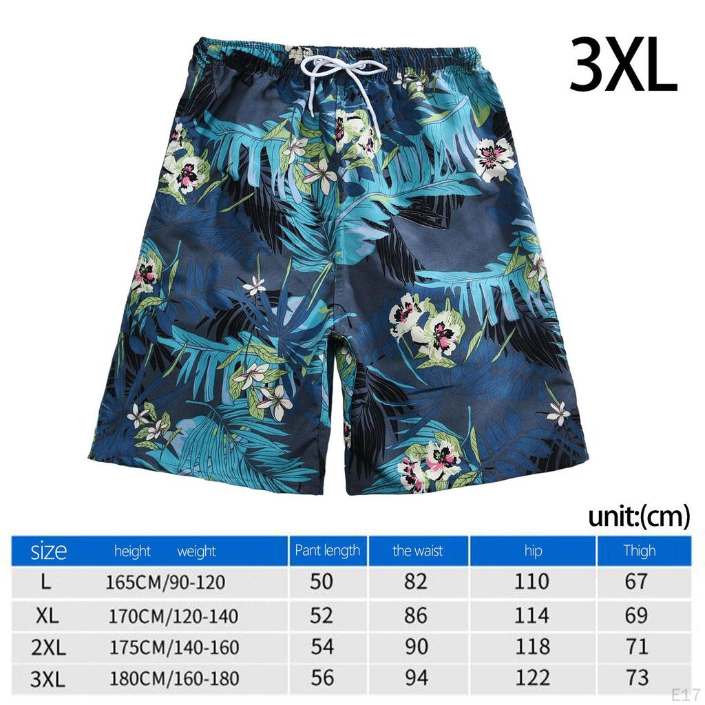 Men's Beach Shorts with Adjustable Drawstring and Printed Design - Perfect for Summer Parties