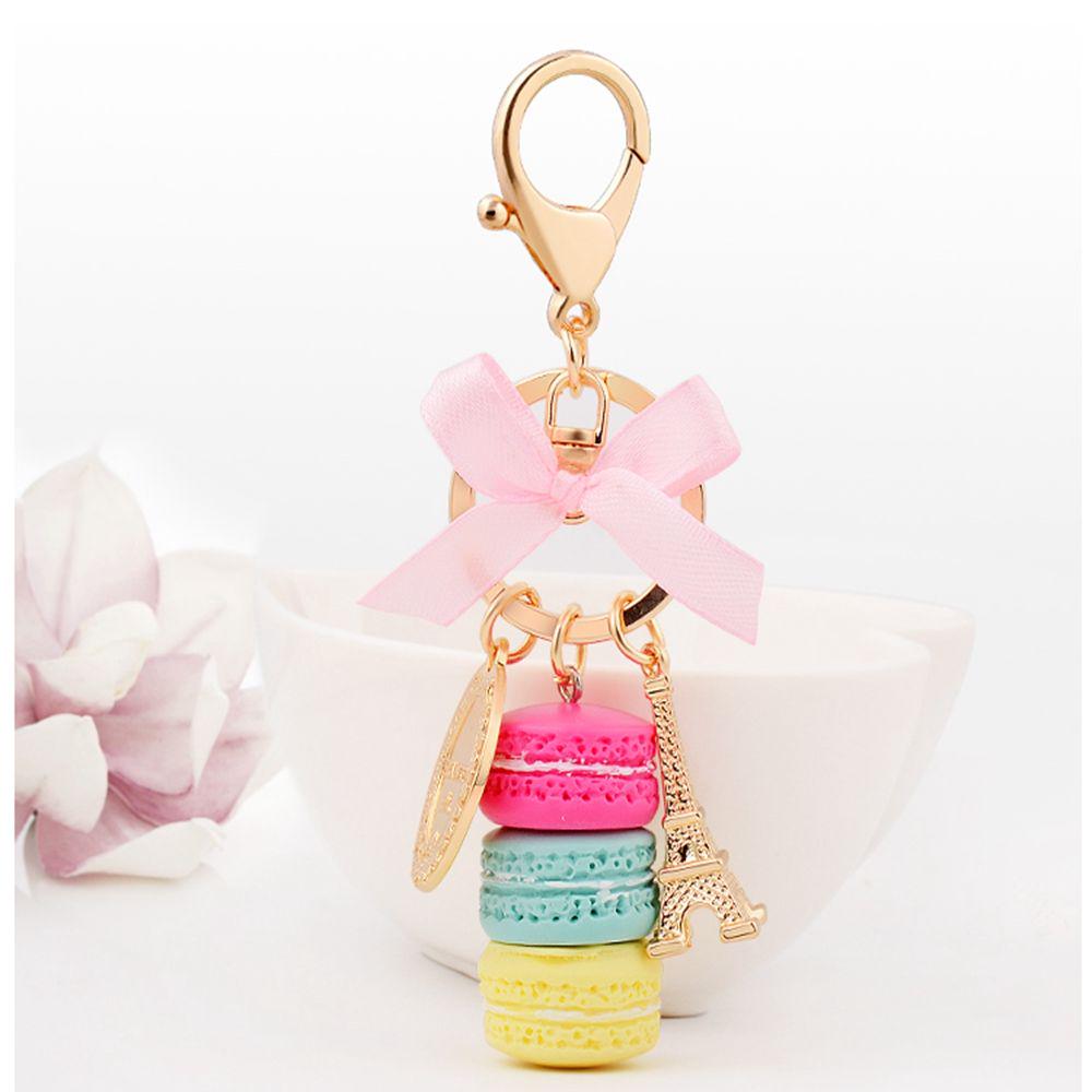 Cute Candy Color Handbag Handbag Keychain Holder Cake Pendant Car KeyRing