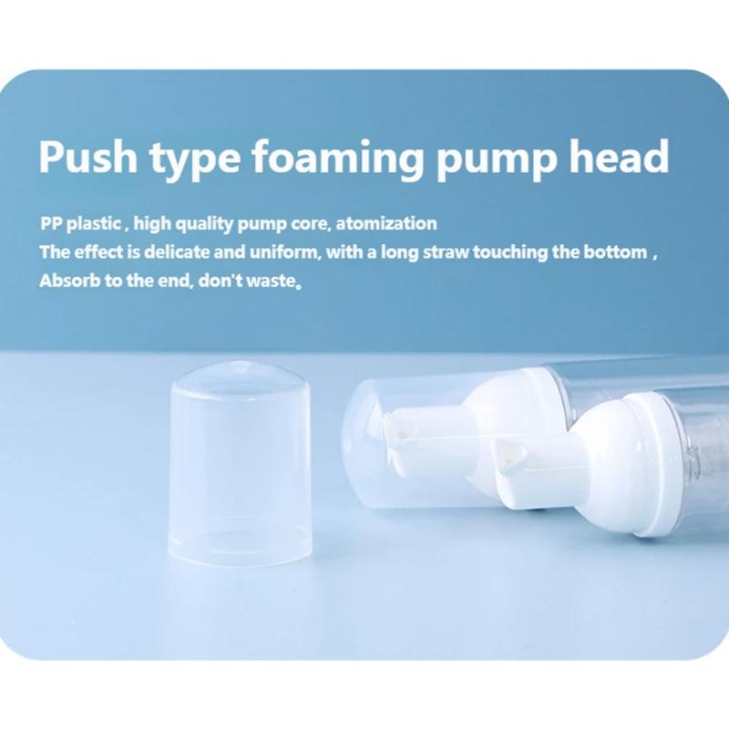 4pc Clear Foam Pump Bottle PET Soap Dispenser for Rich Bubble Generation Liquid Levels Monitoring in Skincare Use