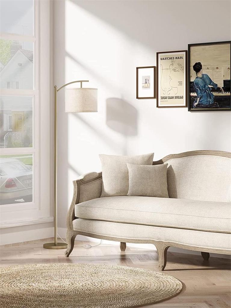 Retro Minimalist Fabric Floor Lamp - Dimmable Three-Color Lighting for Bedroom, Study, or Living Room