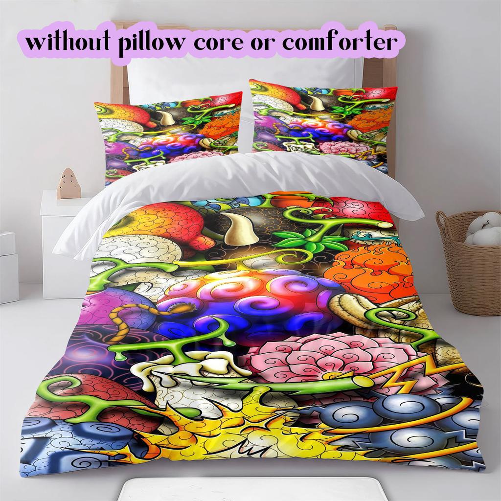 One Piece Luffy Character Children Gift Bedding Set Duvet Cover 3pcs Various Sizes Available Extra Large Cartoon Print