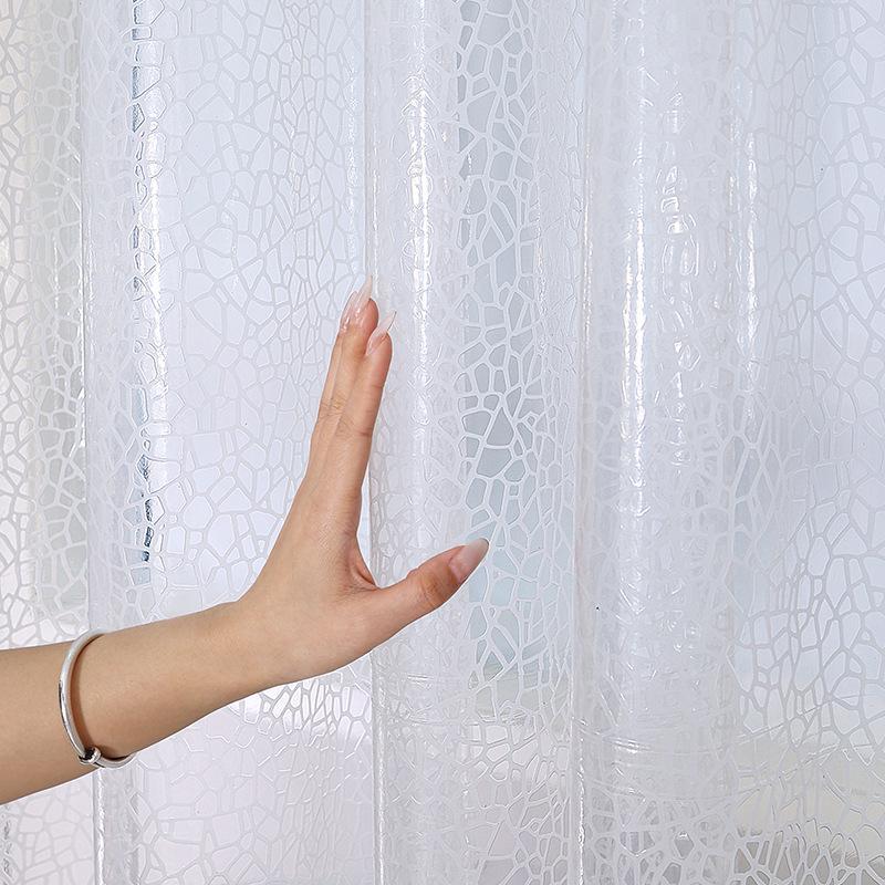 High-Transparency Waterproof EVA Shower Curtain, Mildew-Proof, Antibacterial, Splash-Resistant