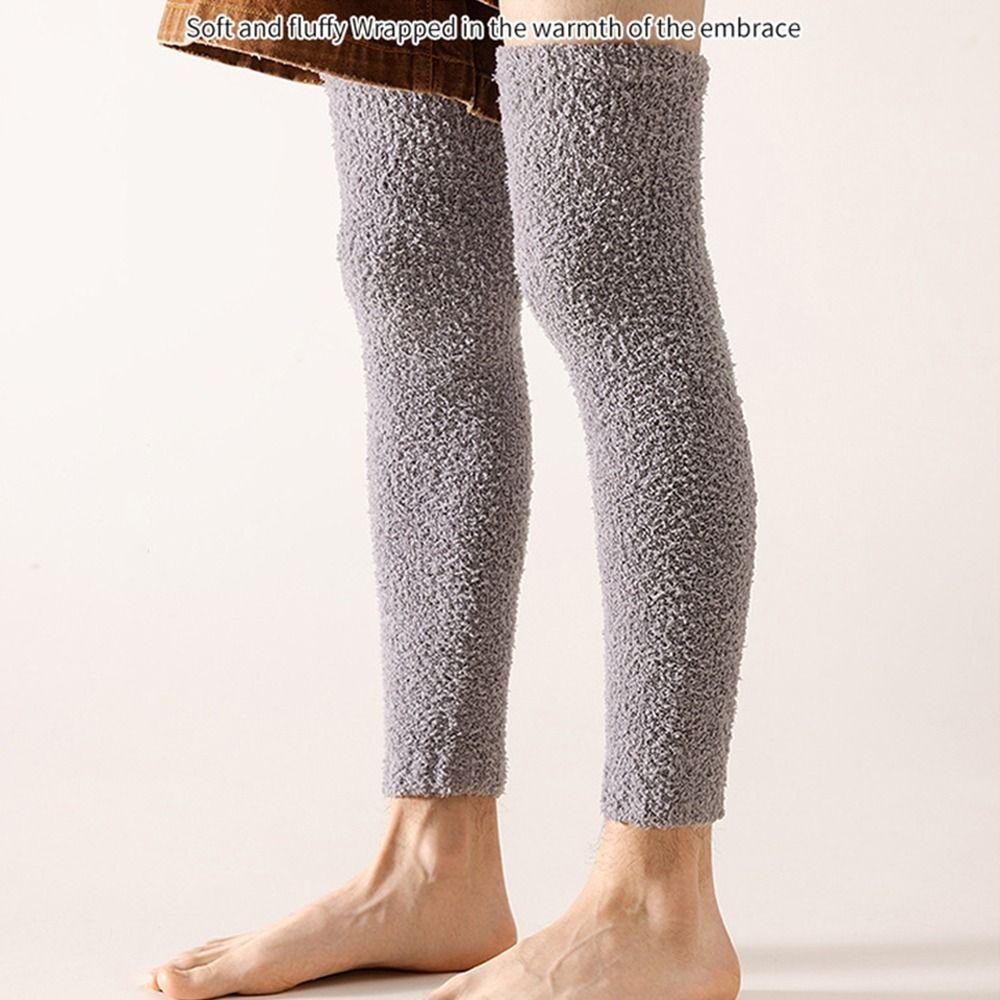 1 Pair Thermal Warm Stocking Coral Velvet Boot Cuffs Casual Kneepad for Women Girls