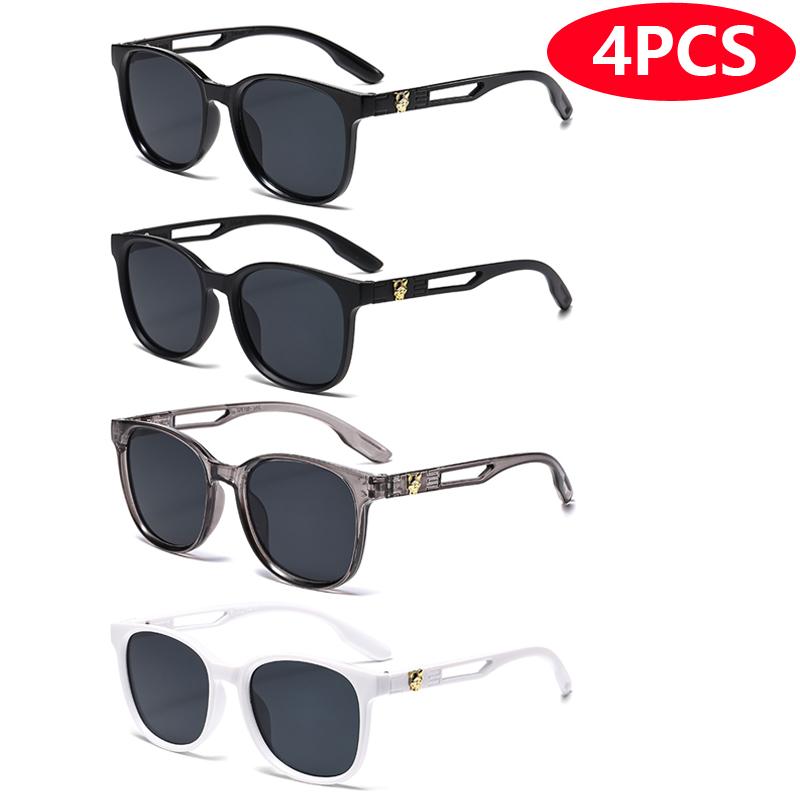 6pcs Cat Eye Oval Sunshade Sunglasses Women Sets Shades Luxury Minimalist Leopard Pattern Design Retro Eyeglasses UV400