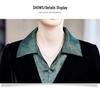 Spring V-Neck Gold Velvet Long Sleeve Dress for Middle-Aged and Elderly Women