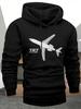 Hooded Sweatshirt Versatile and Casual Featuring a Trendy 727 Airplane Print Suitable for Both Outdoor Wear and Home Use This Pull