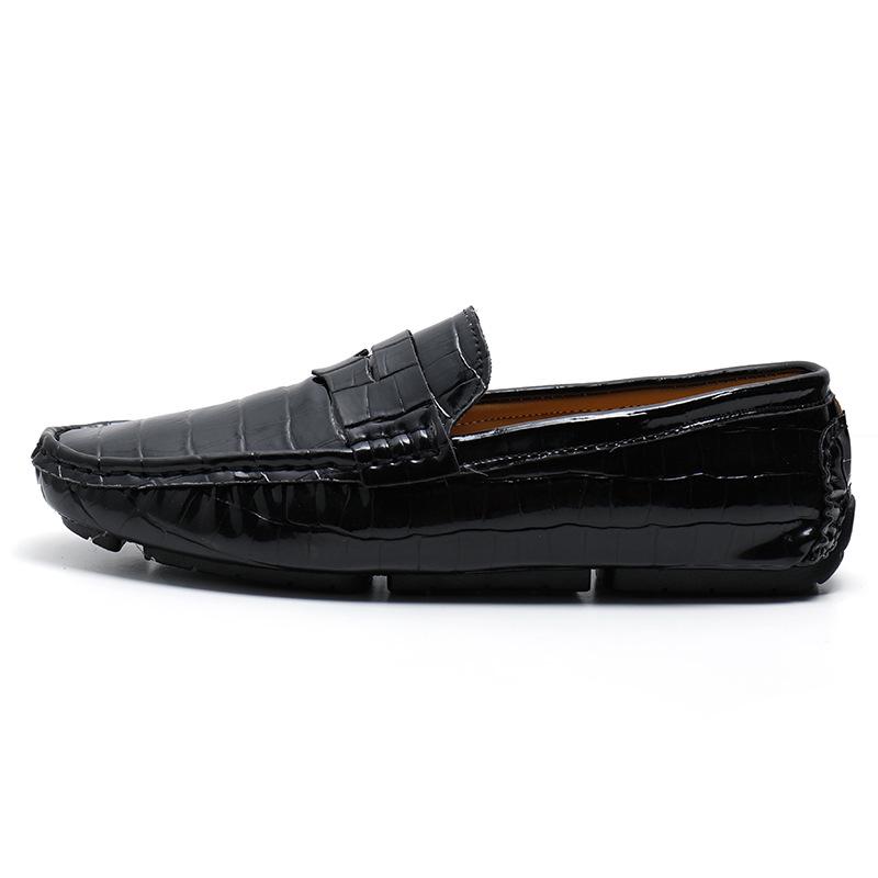Men's Large Leather Slip-on Loafers: Spring Driving Casual Shoes