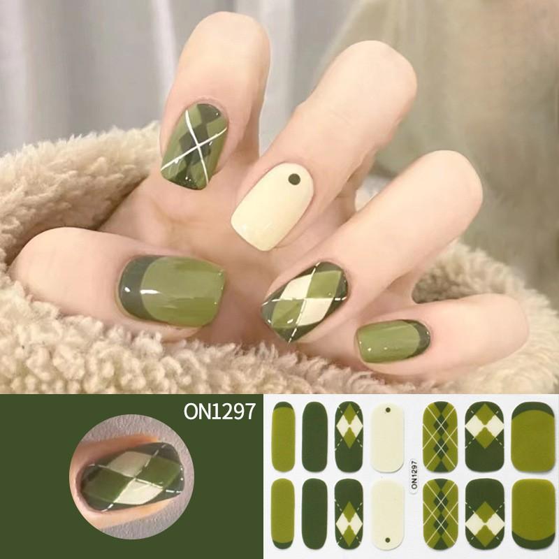 Nail Art No-bake Nail Stickers Full Stickers, 14-finger No-bake Gel Nail Stickers, Nail Art Full Stickers