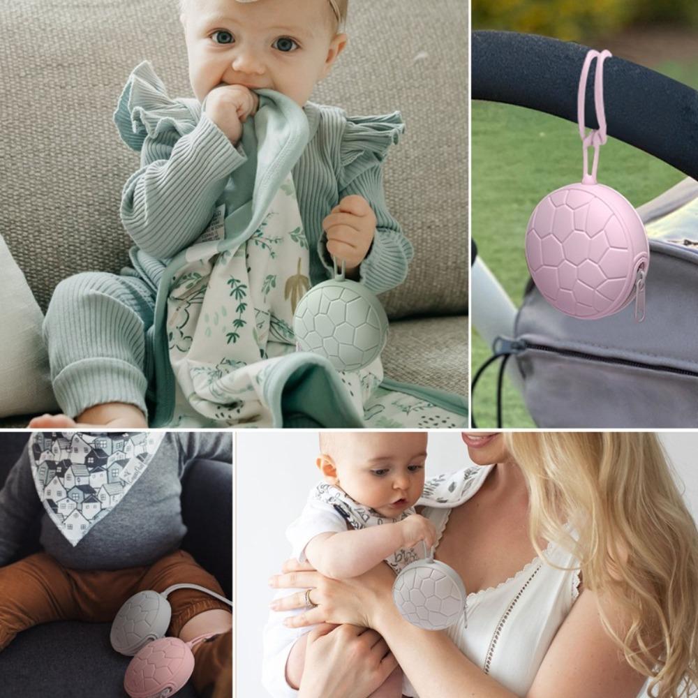 

Easy to Clean Pacifier Storage Container Box Silicone Soother Container Box Storage Bag Travel