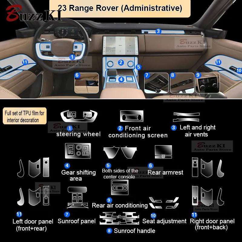 For Land Rover Range Rover Sports  Pre Cutting Tpu Transparent Film Car Interior Sticker Center Console Gear Repair Car Film