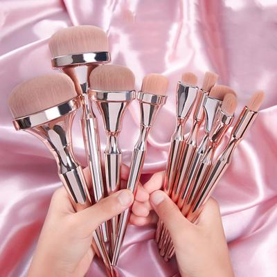 9 Stück Foundation Pinsel Wiederverwendbar Kratzfest Hochdichte Borsten Universell Einfach Aufzunehmen Damen Kosmetik Waschtisch Zubehör