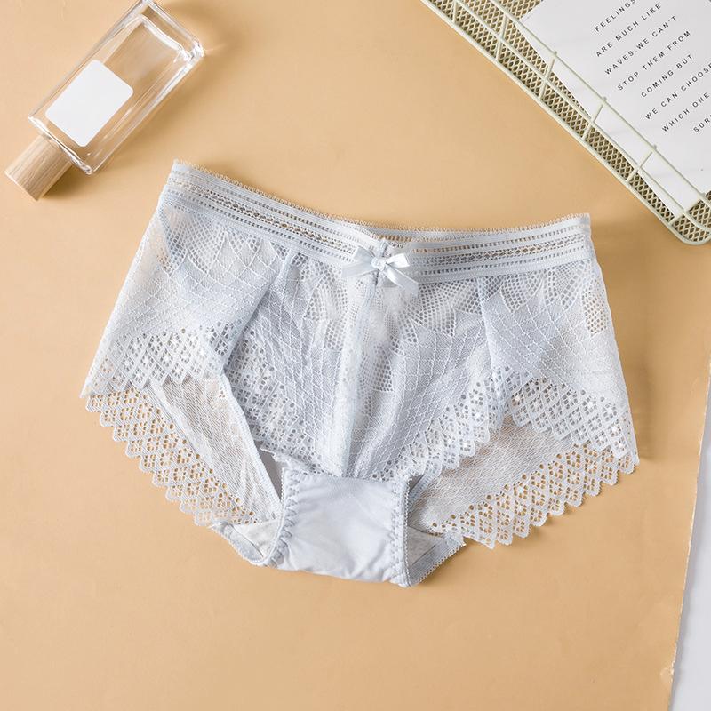 Japanese Sweet Sexy Comfortable Breathable Hollow Out Cotton Low Waist Lace Triangle Pants for Women