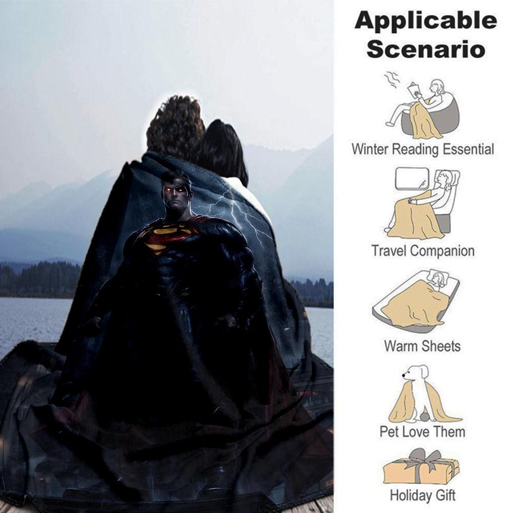 1pc Superman Lightning Flannel Blanket Soft Warm Throw for Home, Office, Travel, All-Season Cozy Bedding Gift L1418