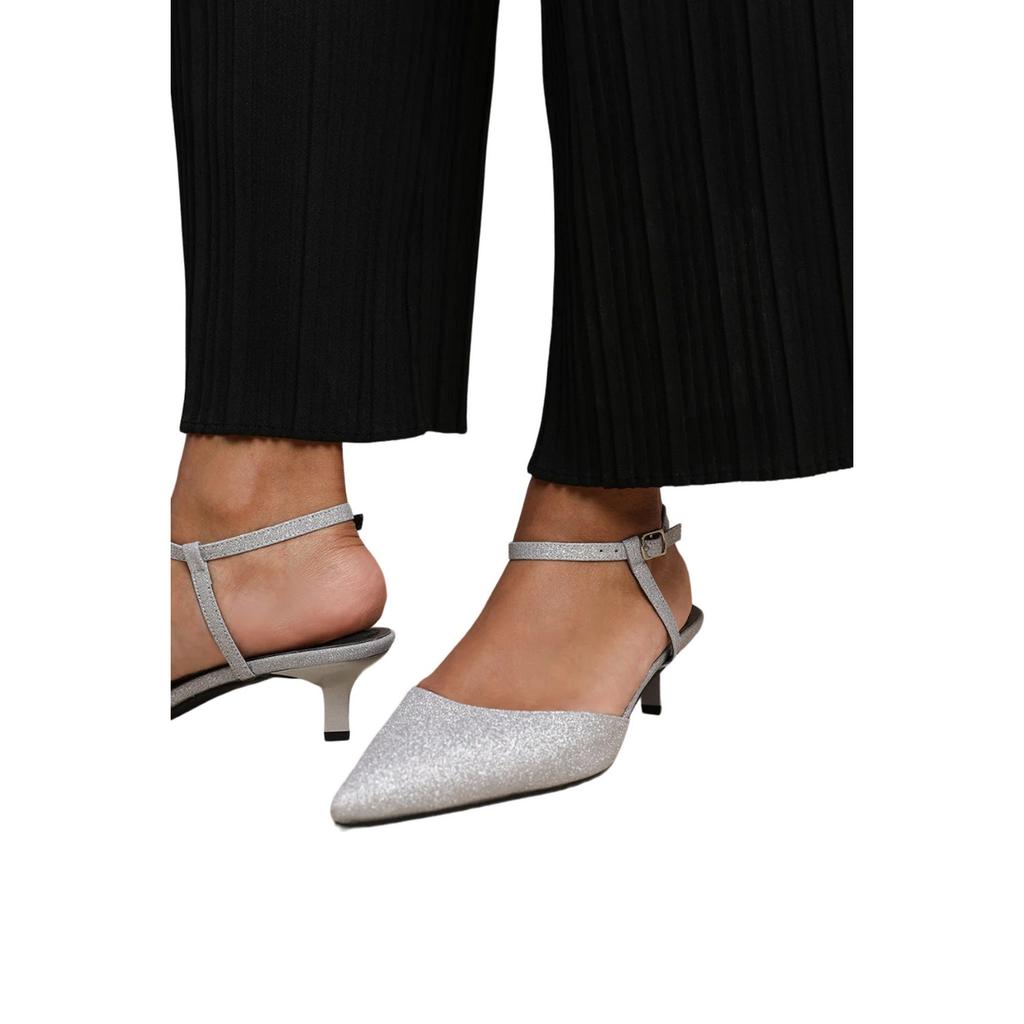 Where's That From Dámské/Dámské třpytivé sandály na kotník z umělé kůže Malta s koťátkovým podpatkem