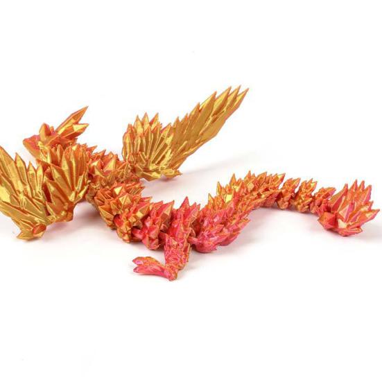 3D Printed Flying Dragon Figurine Movable Joints Colorful Dragon Figure Articulated Winged Dragon Model Fidget Toy Desktop Decoration Ornament