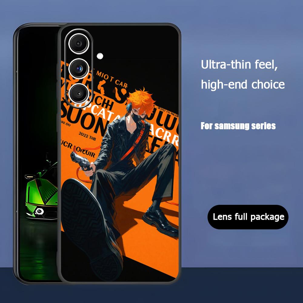 Haikyu Anime Shoyo Hinata Phone Case For Samsung Galaxy S25 S24 S23 S22 S21 S20 Plus Ultra Note20 Soft Black