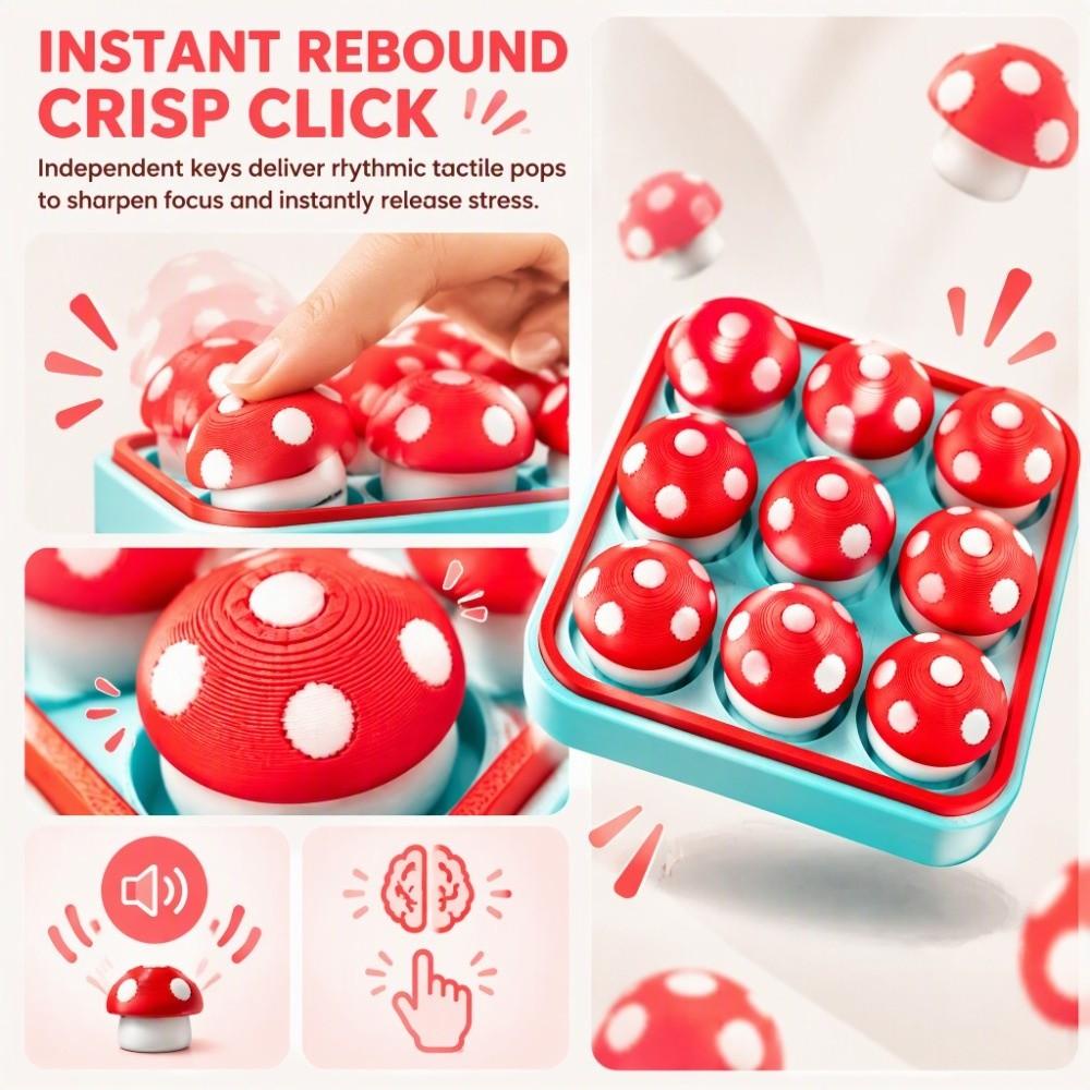 Mushroom Finger Button Clicker Cute Clicker Fidget Funny Fidget Keychain  Office