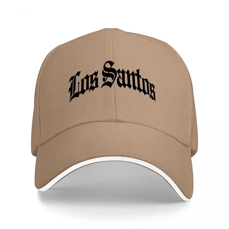 Los Santos Black Baseball Cap Classic Street Style Embroidered Logo Adjustable Snapback Hat for Urban Fashion Enthusiasts