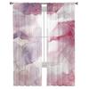Watercolor Pink Marble Sheer Curtains For Living Room Modern Bedroom Tulle Curtains Window Drapes Decor