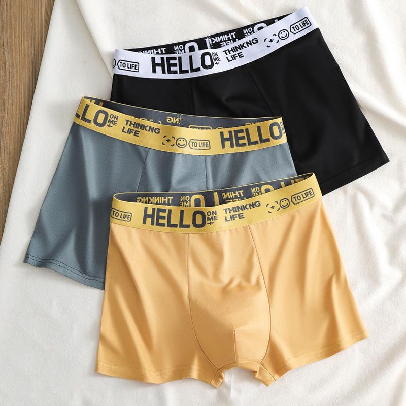 Men'S Panties Male Students Flat Corner Breathable Trend Large Size Pants Teen Sports Personality Four Corner Short Pants