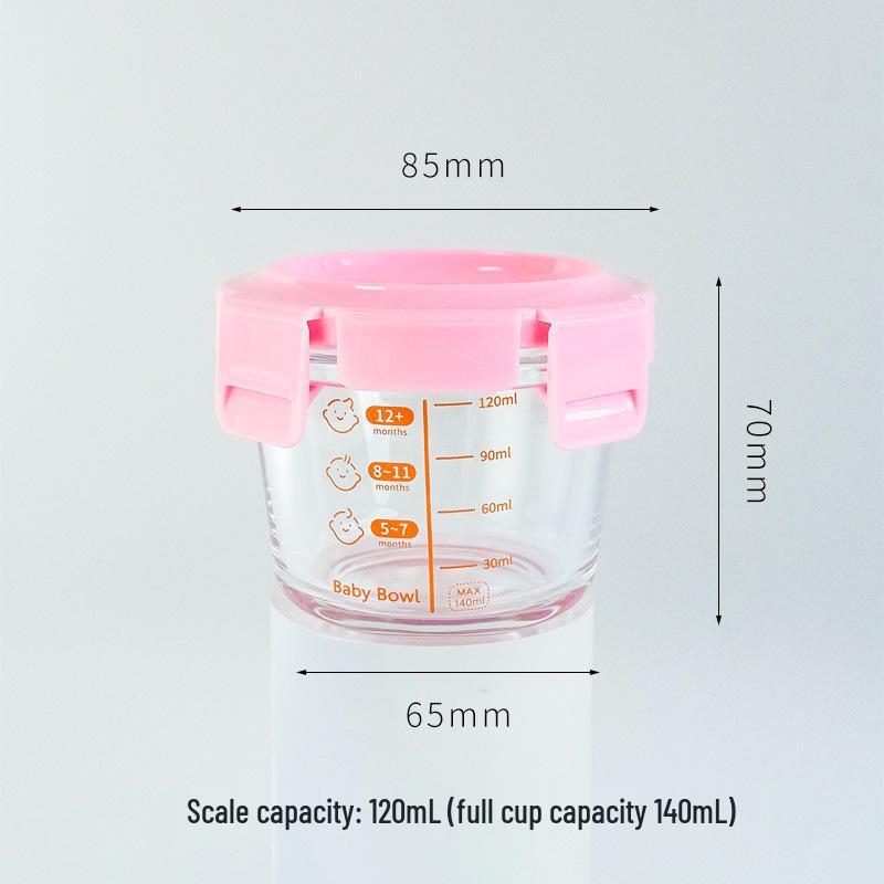 Sealed Glass Baby Food Container: Steamable, Microwaveable Portioning Bowl for Fresh-Keeping & Sampling