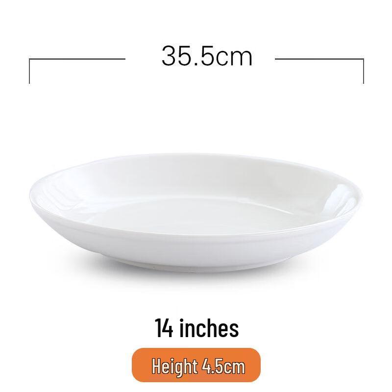 Japanese Style Pure White Ceramic Round Deep Dinner Plate