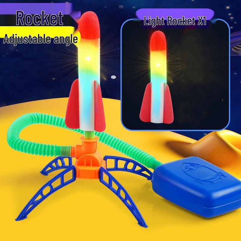 Glowing Rocket Launcher Outdoor Foot-Operated Toy for Kids - Two-Person Flying Arrow Game