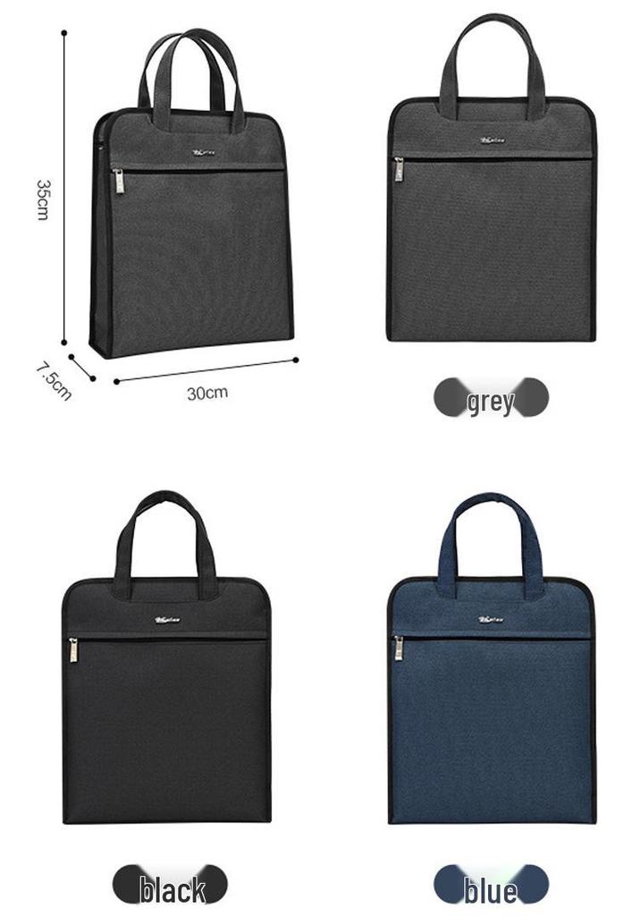 Handheld Waterproof Document Bag with Zipper - Large Capacity Office & Conference Bag for Computers & Documents