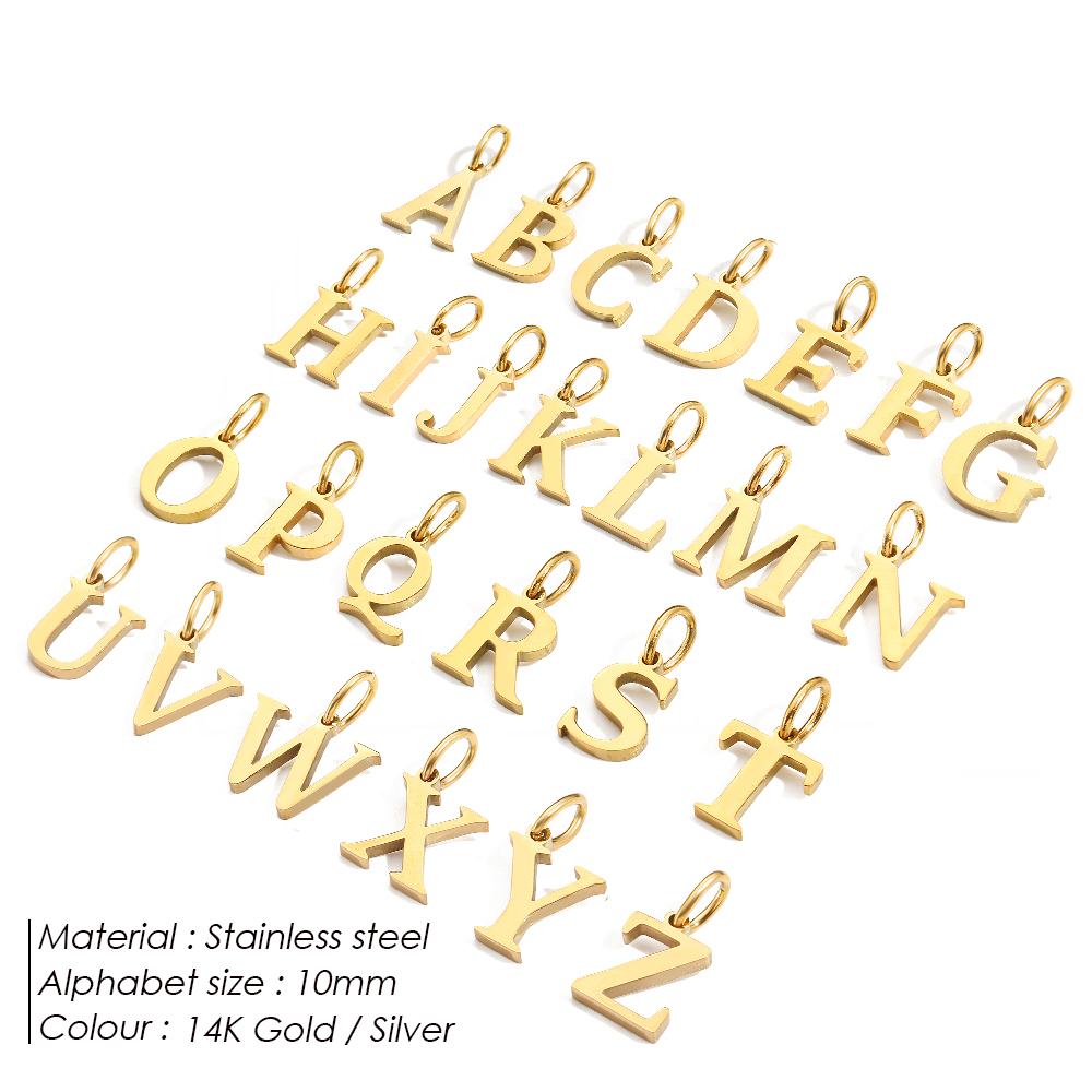 EMANCO Initial Alphabet Pendant Stainless Steel Charms for Making Necklace Minimalism Accessories Women's Jewelry Wholesale