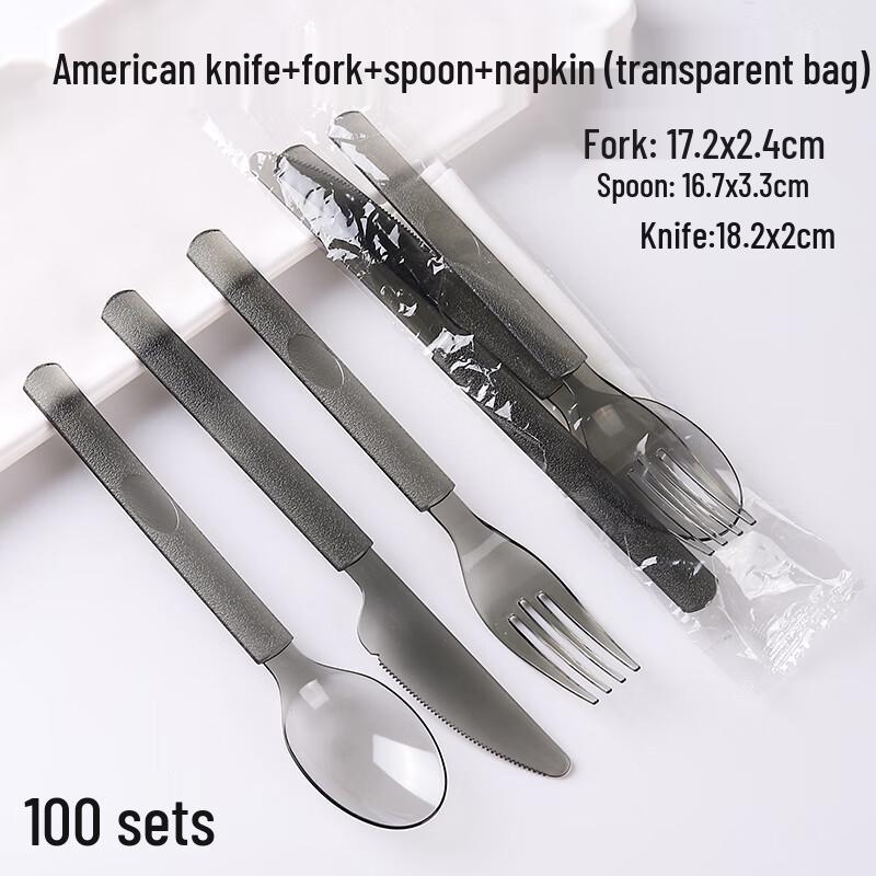 Shixun Individually Wrapped Plastic Cutlery Set with Napkin