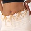 Silver Metal Body Chain Belt Body Jewelry Vintage Tassel Waistchain  Girls