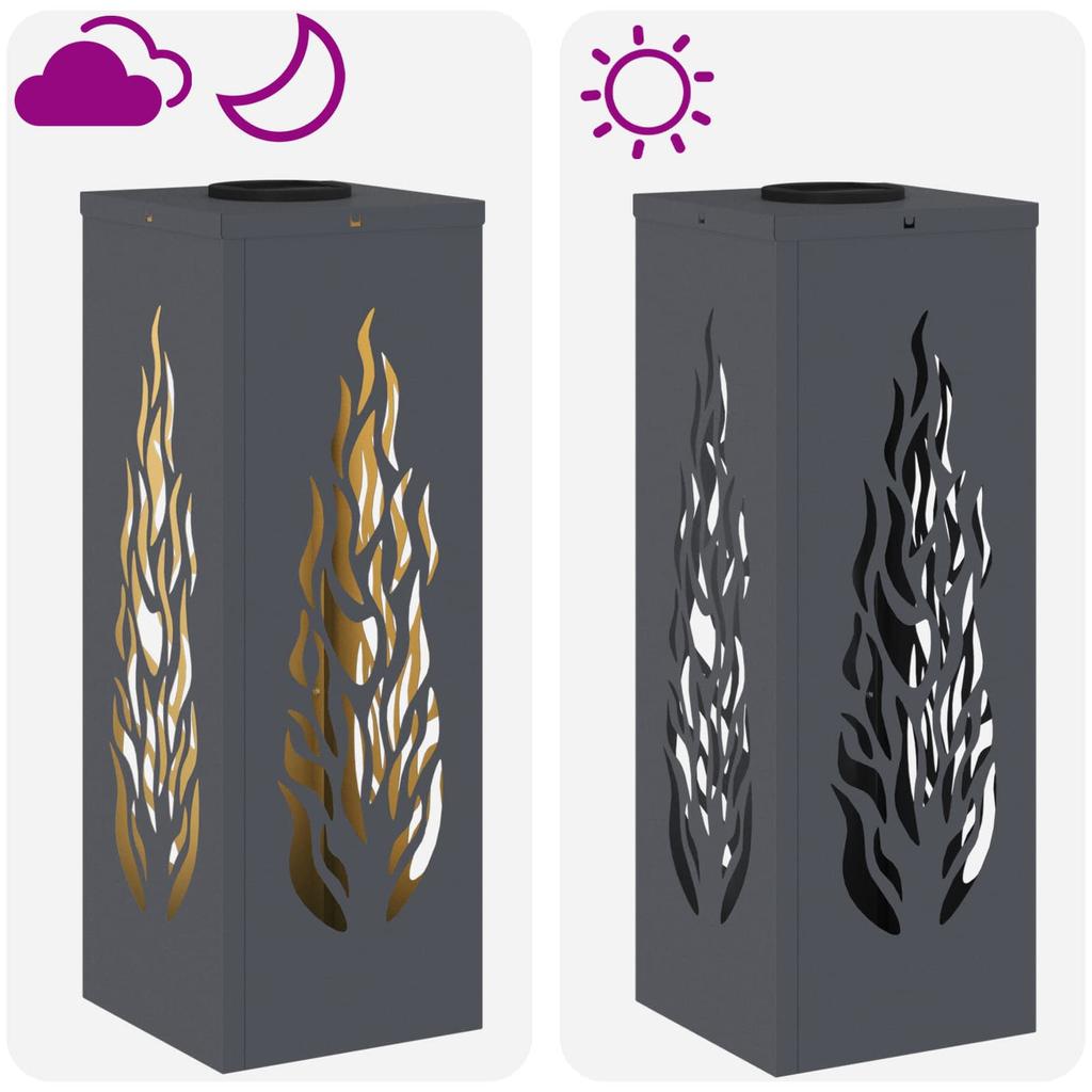 Solar LED Path Light 2 Pcs Anthracite Cold Rolled Steel