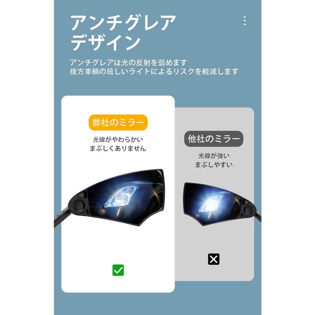 ROCKBROS Bicycle Rearview HD Field of Side Bar End Easy Compatible with Road Bikes and Cross and Right Mirrors, View, Anti-Explosion Lens, Anti-Glare