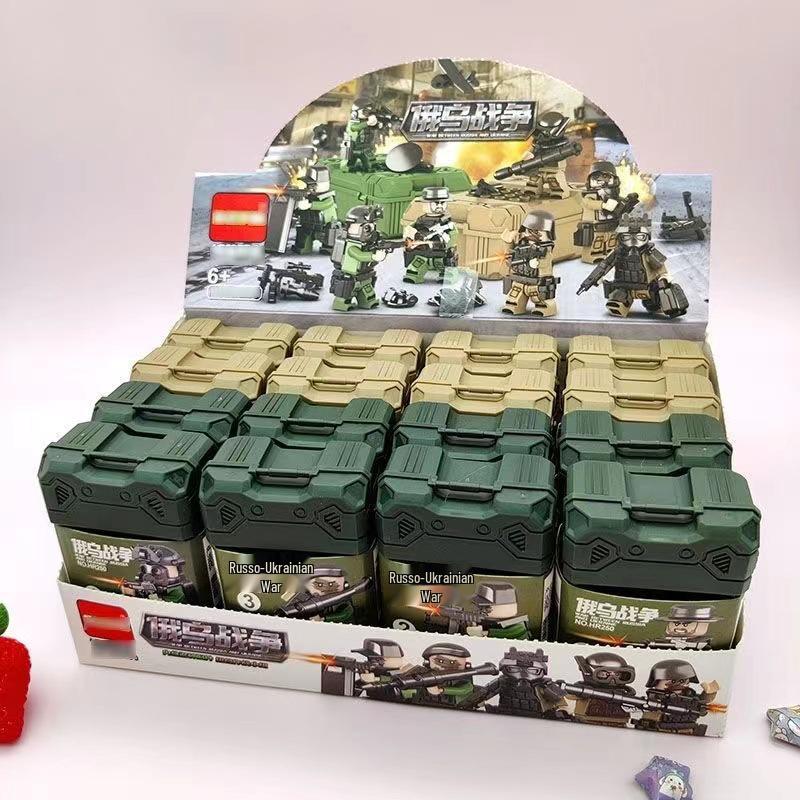 SWAT Assault Team Minifigure Set: Military Building Blocks Compatible with LEGO - Includes Soldiers, Weapons, and Sand Table for Kids.