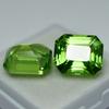 CERTIFIED 16.08 Ct NATURAL Green PERIDOT Emerald Shape Rare Loose Gemstone Pair DZ-765