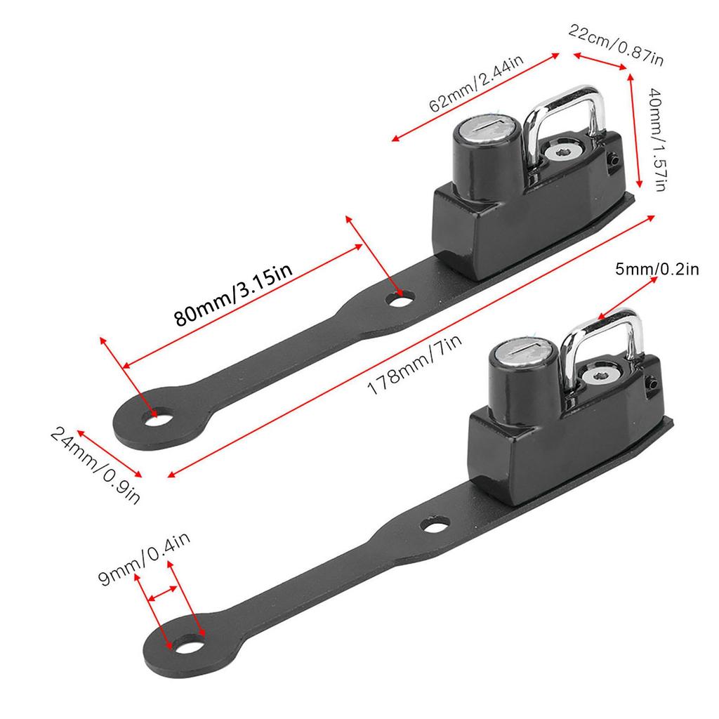 Motorcycle Anti Theft Helmet Lock Left Side Fits for CBR400R CBR500R CB500F(Black )