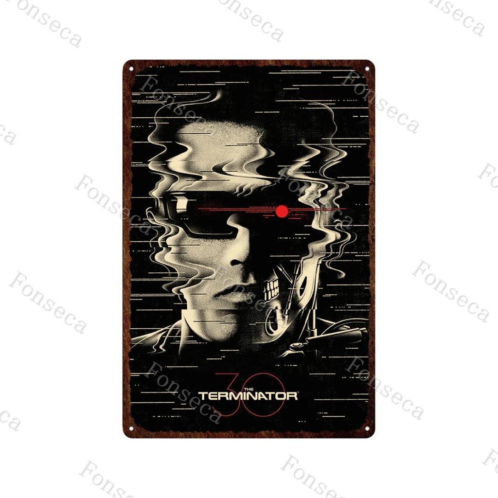 Terminator 2 Movie Metal Poster Tin Sign Classic Movies The Terminator Metal Plates Home Decoration Wall Art Iron Paining