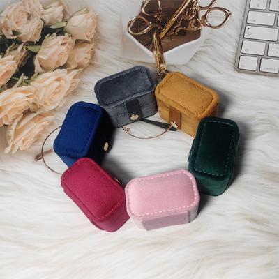 Mini Samt Schmuck Organizer Box für Frauen Reise Tragbar Ohrringe Ring Aufbewahrung Schmuckverpackung Präsentationsbox