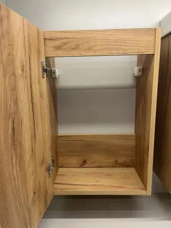 Bathroom Cabinet with Washbasin 60x40 Cm, Hanging, Craft Oak, with Black Parma Tap