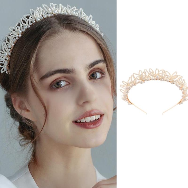 Elegante Perlen Imitation Braut-Haarbänder Barockstil Haarschmuck Stilvolles Haarband für Hochzeiten Partys Fotografie