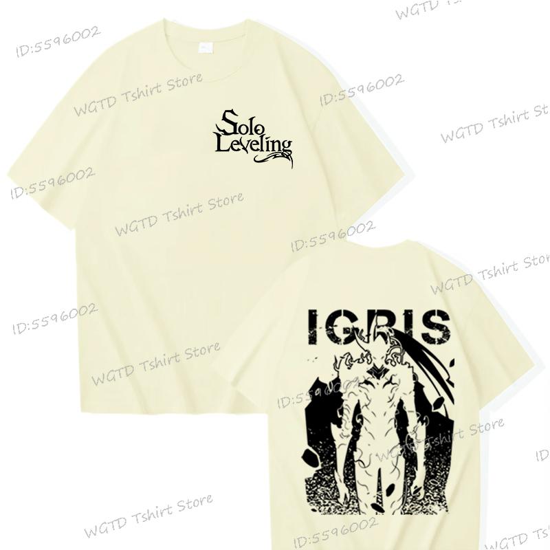 100% Cotton T-shirt for Men Solo Leveling Sung Jin-woo Cool Short Sleeve Tee Anime Fans Gifts High Quality Male Top T-shirts