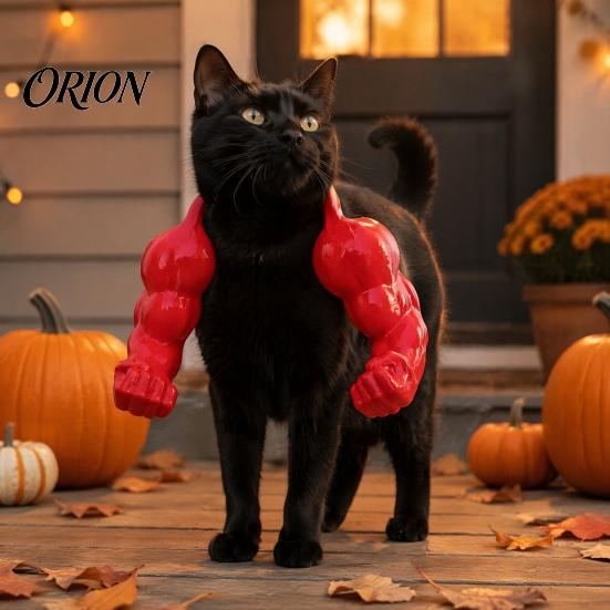Playful Cat Dress-up Items Muscle Arms, Hilarious 3D Printed Muscular Pet Lightweight Arms for Kittens Shoulder Attachment Feline Cosplay, Fun
