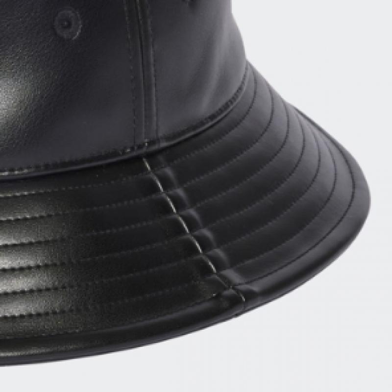 Adidas Trefoil Leather Bucket Hat   Black Iy4055