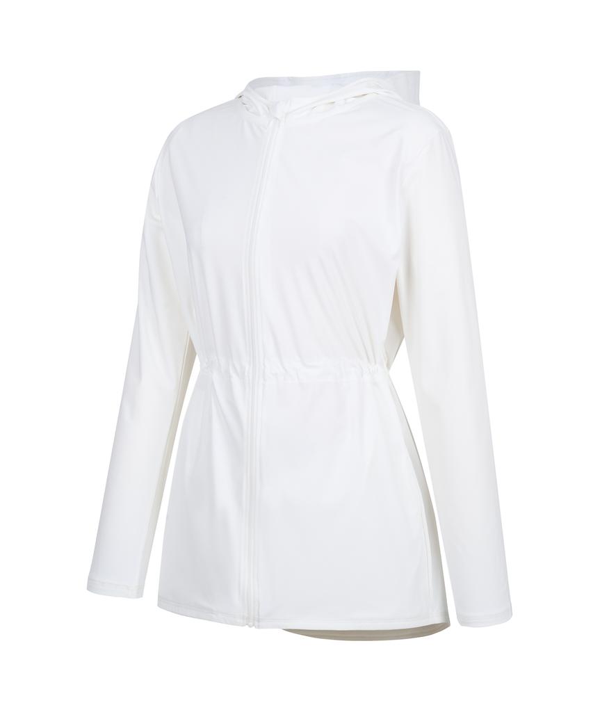 Lenomasuyeongbog Women'S Hooded Zip-Up Rash Guard White Rn-Cs2G301-Wh
