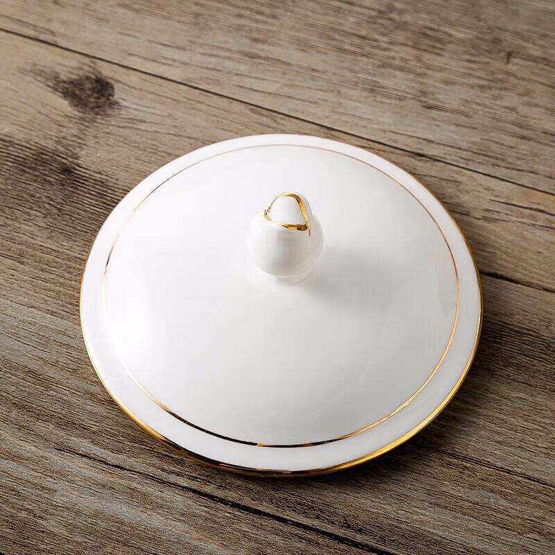 Jie Xiang Jia Conference & Office Ceramic Teacup Set with Lids (10-Pack)