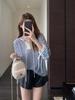 Chic Striped Loose-Fit Sun Protection Top for Women - Spring/Summer 2026