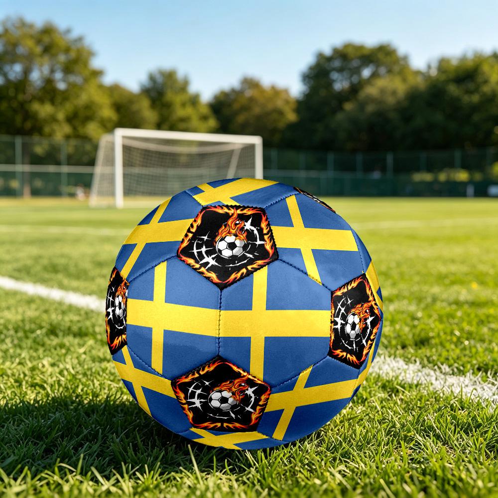 1pc Swedish Sports Theme Size 5 Soccer Ball Professional Match Training Football Indoor &Outdoor Sports Ball Lightweight Durable c6634