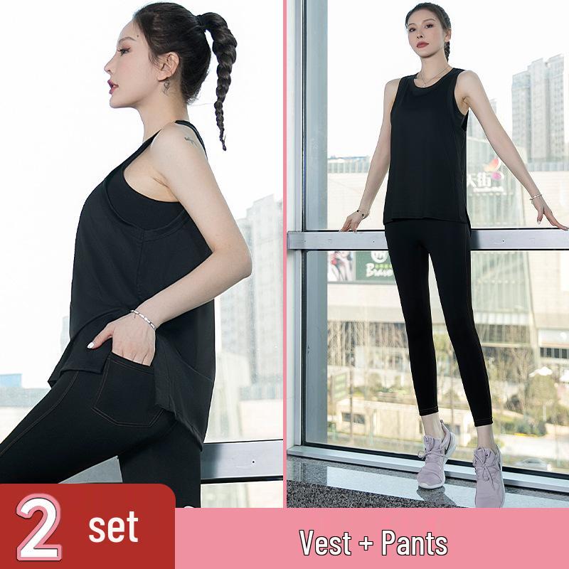 Women's Summer Yoga Set: Loose Sleeveless High-End Tank Top for Fitness & Morning Runs