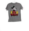 Disney Mickey Mouse Graphic Tee Heather Gray Cotton Blend Short Sleeve Crew Neck