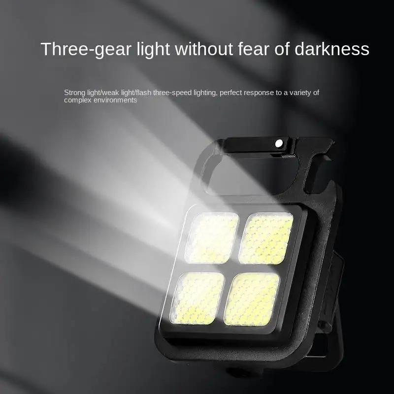 COB Flashlight LED Mini Protable Keychain Lamp High Bright Multifunctional Camping Lamp Outdoor Camping Torch Fishing Work Light